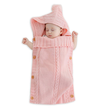 XMWEALTHY Newborn Baby Wrap Swaddle Blanket Knit Sleeping Bag Receiving Blankets Stroller Wrap for Baby(Dark Gray) (0-6 Month)