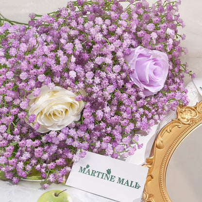 MARTINE MALL Babys Breath Artificial Flowers, 15 PCS White Baby Breath Flowers Artificial Bulk, Fake Babys Breath Gypsophila Real Touch Faux Babys Breath for Wedding Floral Arrangement Home Decor