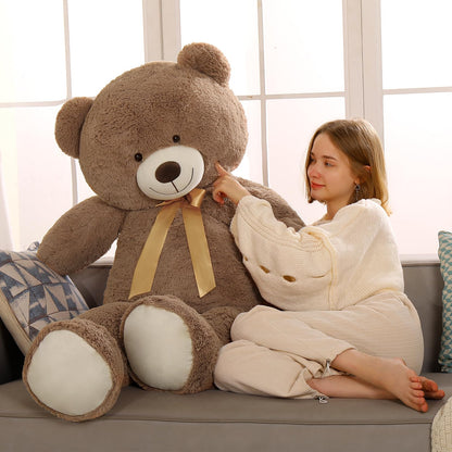 Tezituor 59" Gaint Teddy Bear Stuffed Animal,5ft Life Size Big Teddy Bears,Light Brown Cute Soft Plush Toy,Gifts for Kids Girls Boys Girlfriend Valentine,Christmas,Birthday,Baby Shower,Wedding Party