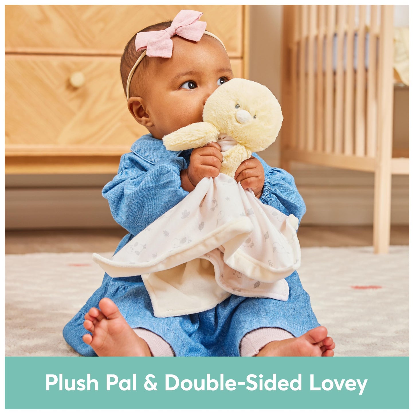 GUND Baby Sustainably Soft Puppy Lovey, Stuffed Animal Plush Blanket Made from 100% Recycled Materials, for Babies and Newborns, Blue/Cream, 10”