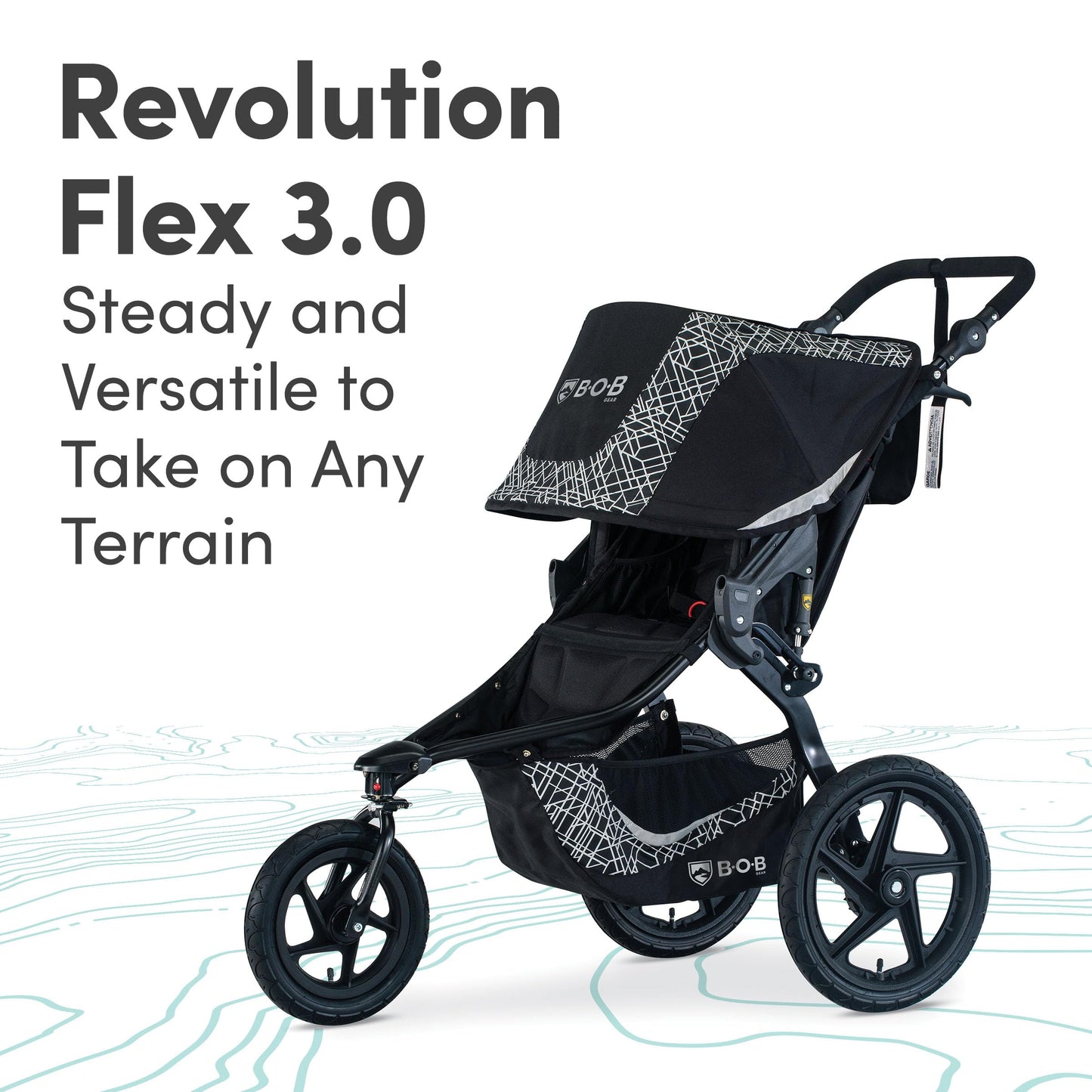BOB Gear Revolution Flex 3.0 Jogging Stroller, Graphite Black