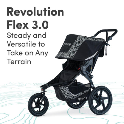 BOB Gear Revolution Flex 3.0 Jogging Stroller, Graphite Black