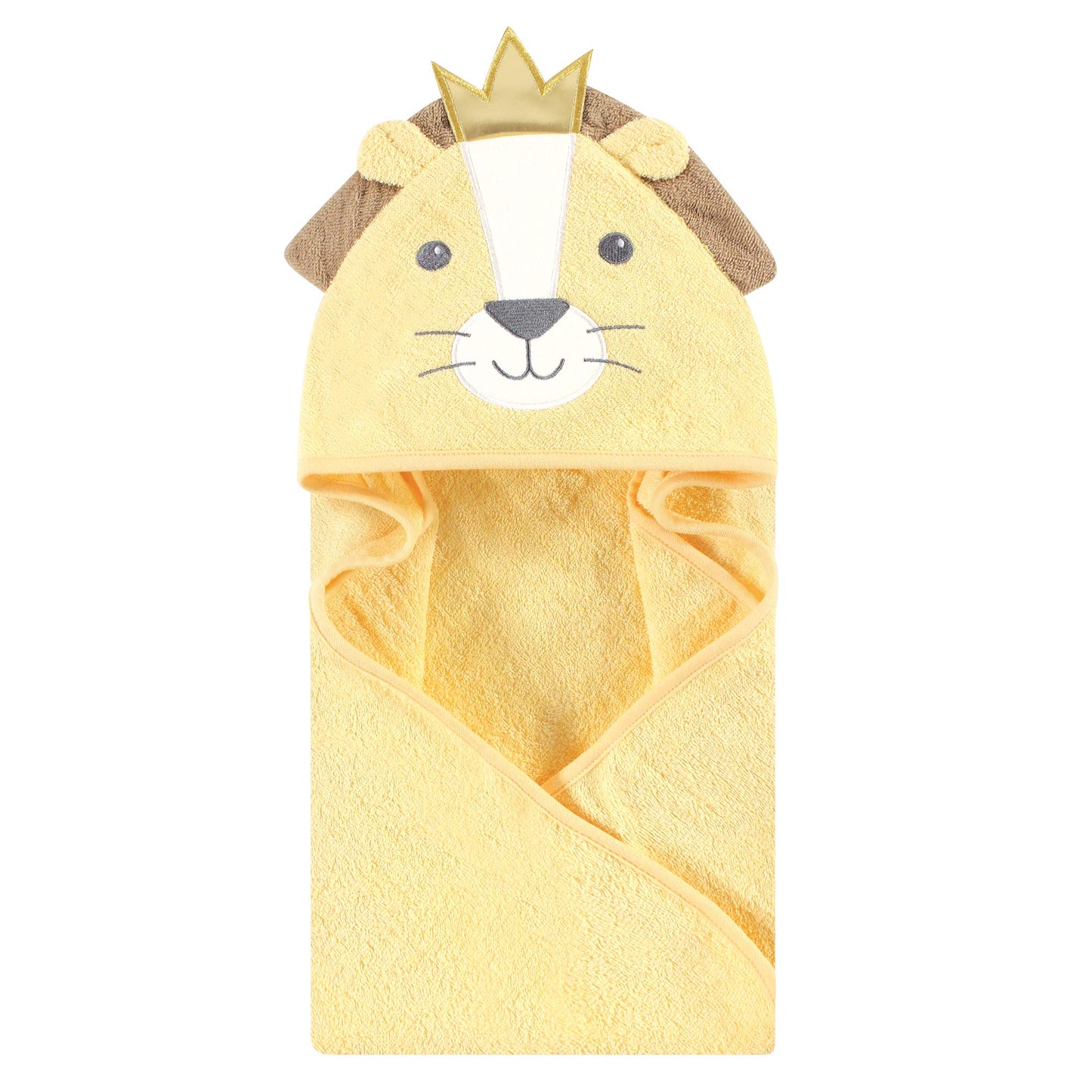 Hudson Baby Unisex Baby Cotton Animal Face Hooded Towel, Pretty Elephant, One Size
