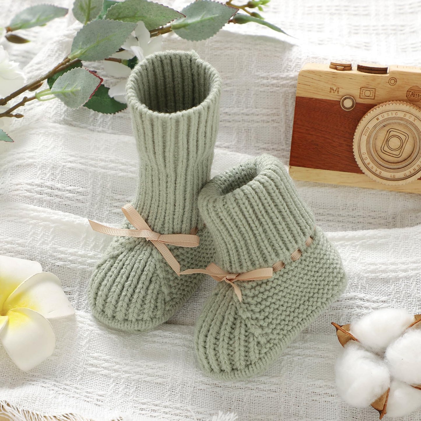 mimixiong Baby Booties Newborn Infant Sock Shoes Hand Knitting Crochet Boy and Girl Cozy Shoes