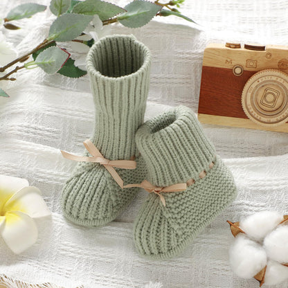 mimixiong Baby Booties Newborn Infant Sock Shoes Hand Knitting Crochet Boy and Girl Cozy Shoes