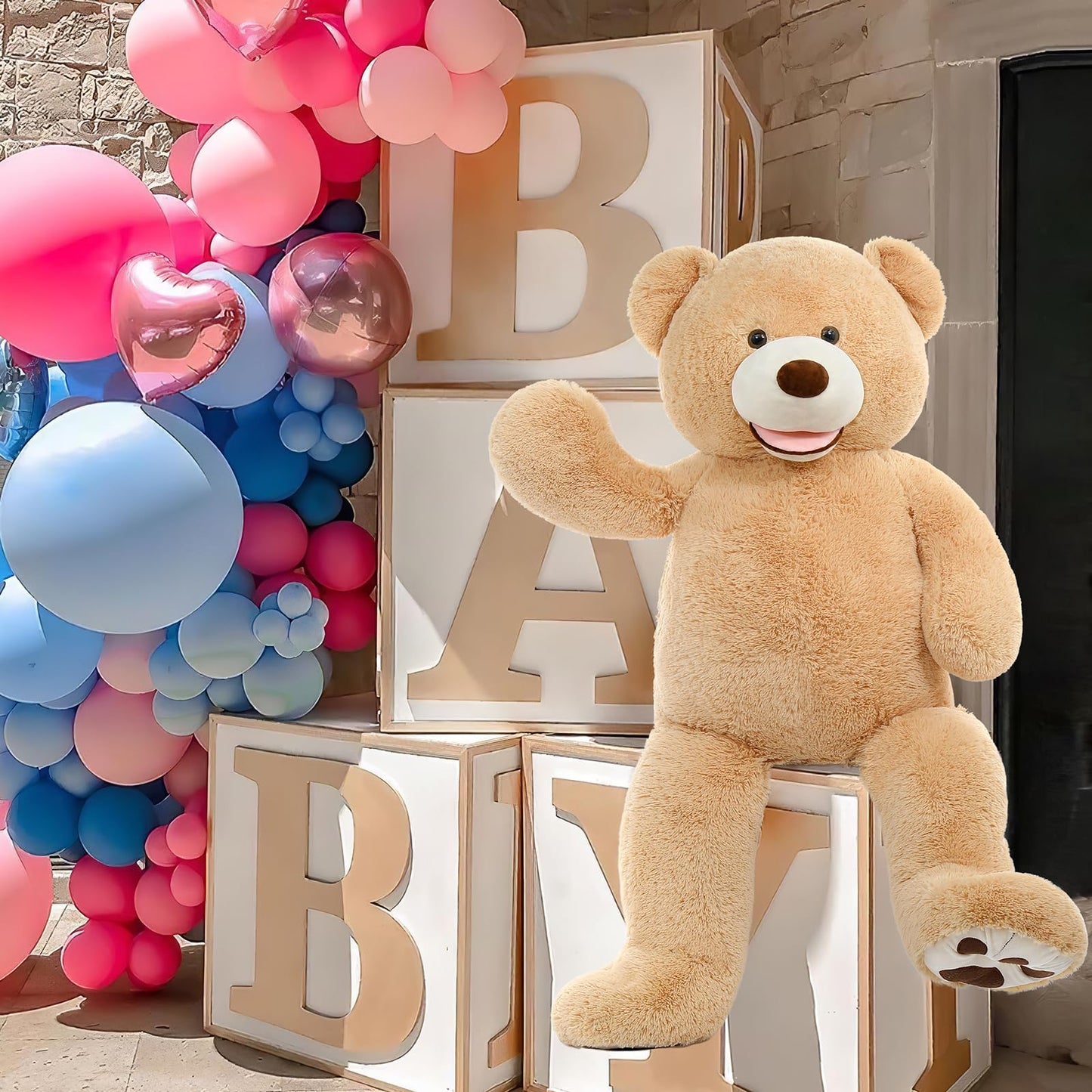 MaoGoLan Giant Teddy Bear Stuffed Animal, 10 Feet Tall, Jumbo Size Plush, Charming and Fluffy for Decorations, Celebrations, Valentine's Day