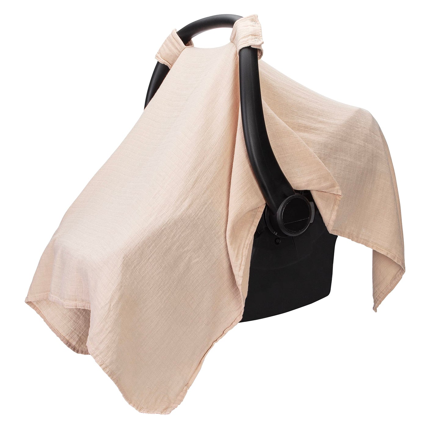 Comfy Cubs Baby Car Seat Cover - Soft, Breathable Bamboo Rayon and Muslin Cotton Blend - Lightweight Canopy for Sun, Bug, and Comfort Protection - Large Size Infant Seat Cover in Sage Design
