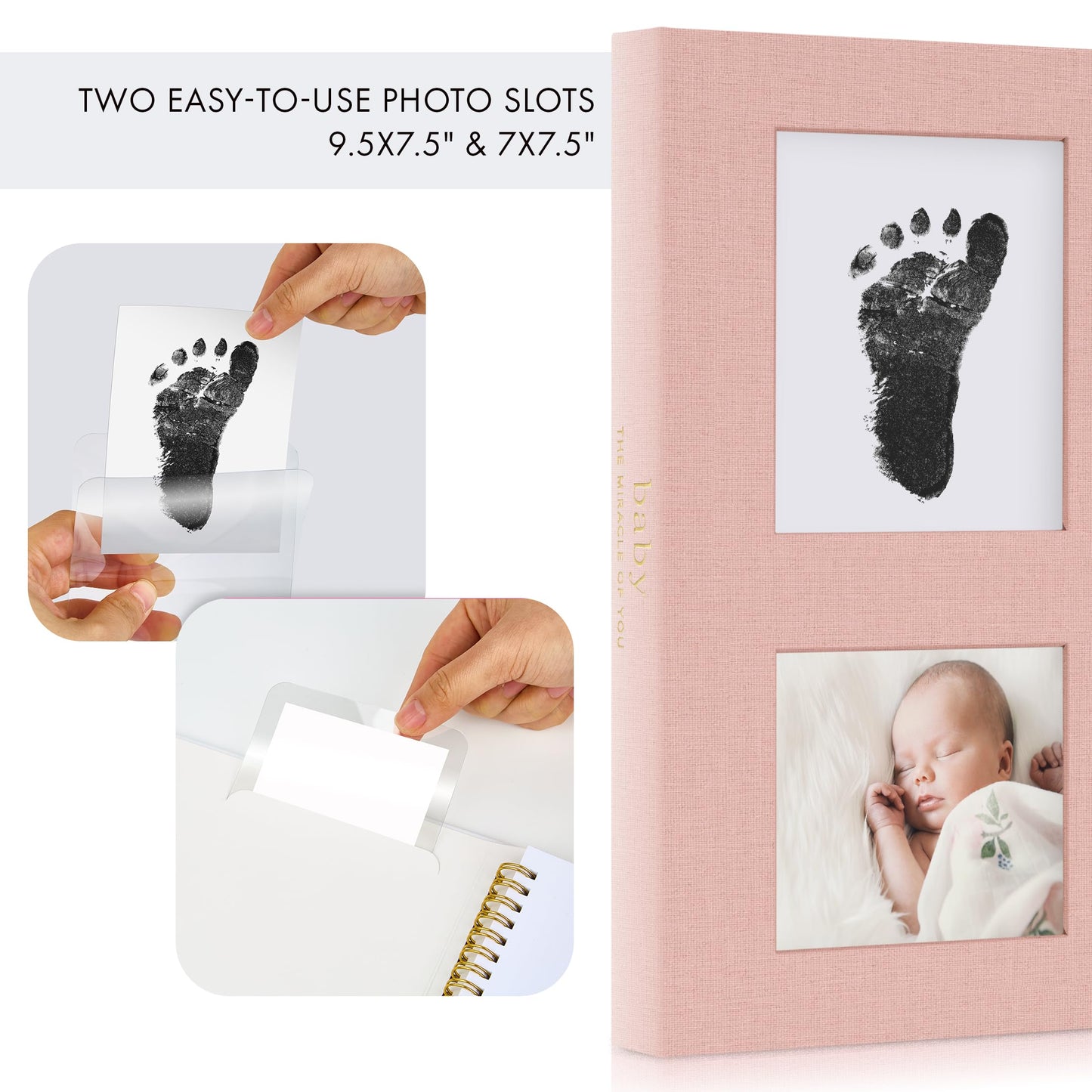 Keepsake Baby Memory Book for Boys and Girls – Timeless First 5 Year Baby Book With Photoslots – Cute Journal Scrapbook or Photo Album - Record a Milestone for Every Event from Birth to Age 5