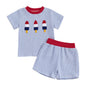 VISGOGO Baby Boy Girls Toddler Summer Outfit Striped T-shirt Toddler Boy Summer Clothes 6 12 18 Months 2 3 4 5 T Short Set