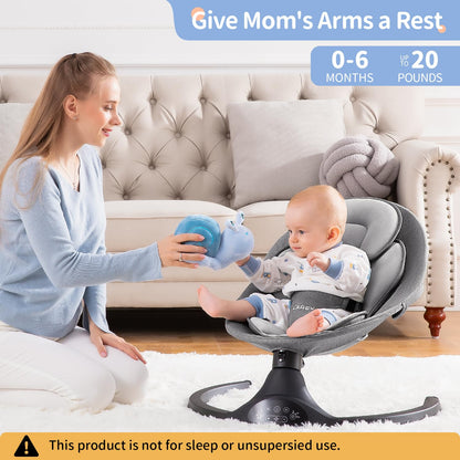 LAREX Baby Swing Infant Swing Electric Toddler Baby Rocker Portable for Newborn Boy Girl, 5 Sway Speeds with Remote Control, 10 Preset Melodies and Bluetooth, 0-6 Months Max 20 Lbs (Pink)