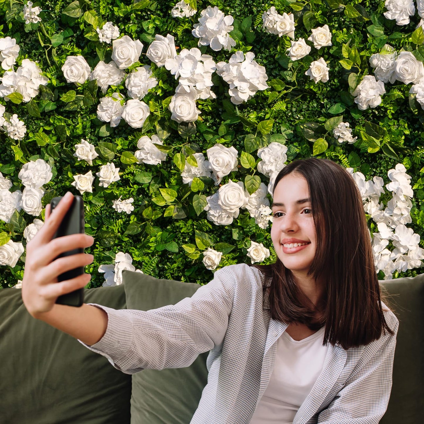 Artificial Luxury‌ Flower Wall Panels, Gorgeous 3D Silk Floral Backdrop for Wedding, Baby Show, Party and Home Decor, Quick Assembly/Storage, Eco ＆ Pet Friendly, 2 pcs, Each Panel 2*8 ft.