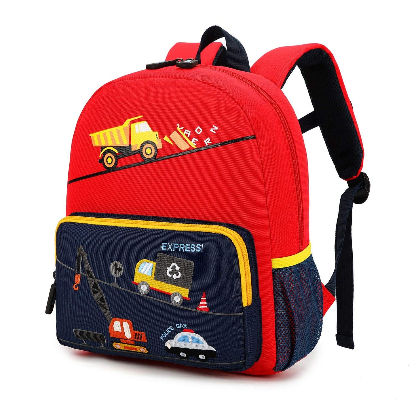 Car Dinosaur Kids Toddler Backpack for Boys and Girls Children Waterproof Preschool Bag(Red Music Party)