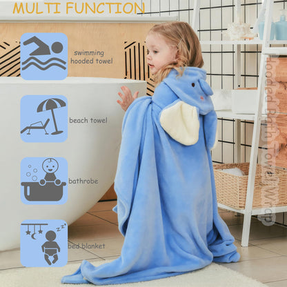 Toddler Hooded Bath Towel 27.5" X 55" Baby Towels with Hood Frog Soft Absorbent Toddler Towel Poncho Baby Hooded Blanket for Boys Girls