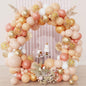 Ouddy Party Dusty Pink Balloons Arch Garland Kit, Different Sizes 18 12 10 5 Inch Boho Pink White Sand Latex Metallic Confetti Balloon for Girl Baby Shower Mothers Day Birthday Party Decorations