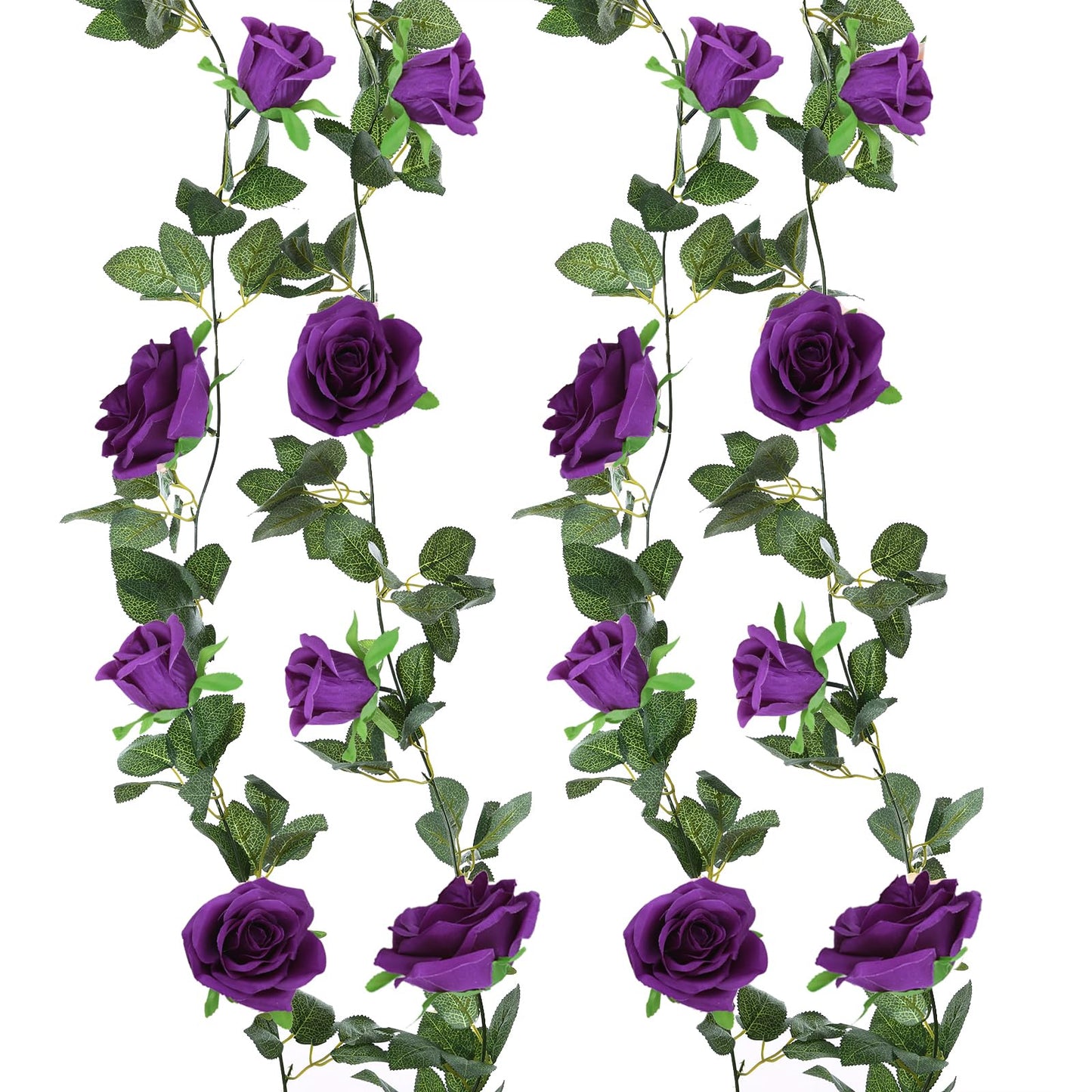 Felice Arts 2 Pack Pink Artificial Rose Garland Each 6.5FT Fake Rose Vine Hanging Floral Garland for Wedding Flowers Table Centerpiece Arrangement Baby Shower Decor