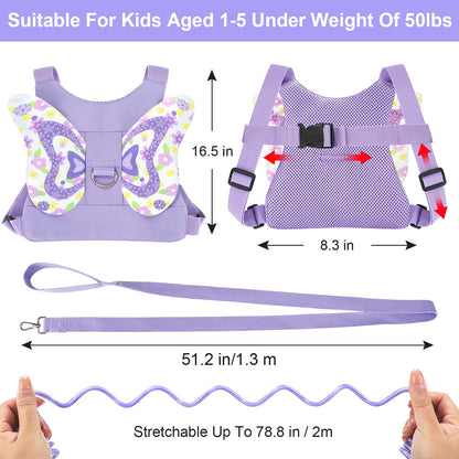 Accmor 3 in 1 Toddler Harness Leashes + Anti Lost Wrist Link, Kids Harness Children Leash for Girls, Child Anti Lost Leash Baby Cute Harness Belt Strap Hold Kids Close While Walking