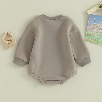 VISGOGO Newborn Infant Baby Boy Girls Oversized Romper Little Dude Sweater Onesie Coming Home Outfit Neutral Clothes