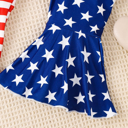 Fernvia Infant Baby Girl Clothes Suspenders Short Sleeve Ribbed Romper Flared Pants Set Headband 3pcs Summer Outfit