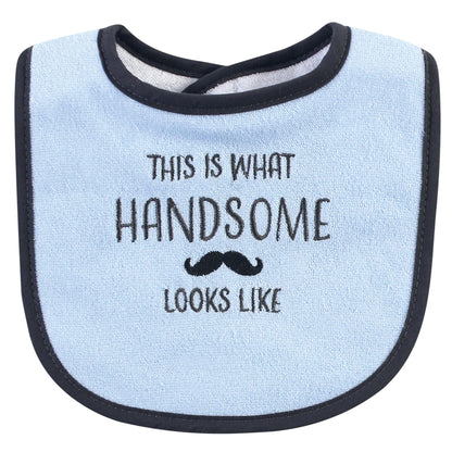 Hudson Baby Unisex Baby Cotton Terry Bib and Burp Cloth Set, Dinner Date, One Size