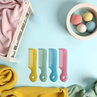Pack Of 4 Round Tip Bristles Baby Cute Comb Baby Grooming For Sensitive Scalp Skin, for Nursery Newborn Infant Girl Boy Kids Comb Baby