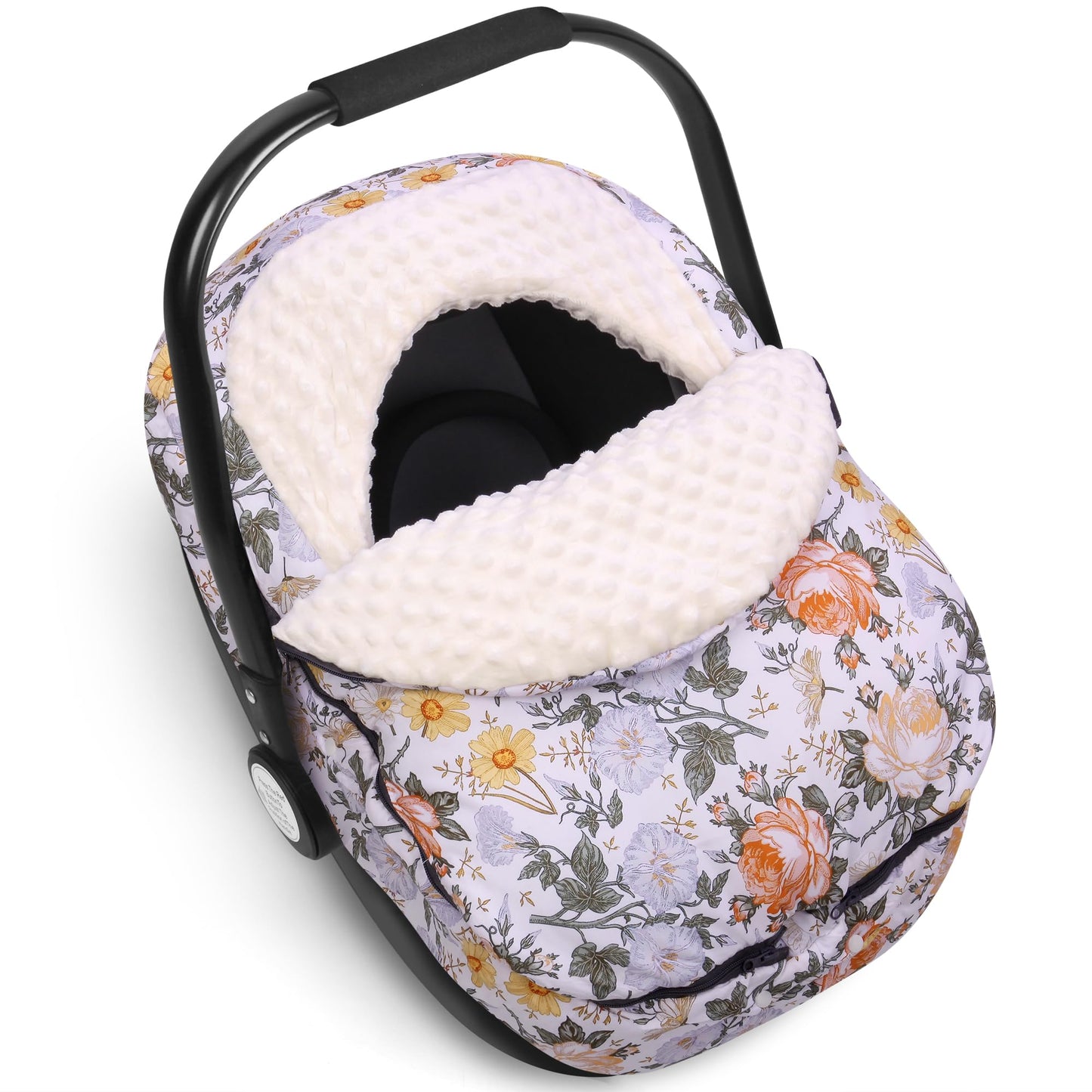 Metplus Winter Baby Car Seat Cover, Blanket-Style Winter Car Seat Canopy for Babies, Warm Plush Fleece Baby Carrier Cover for Infant Boys Girls