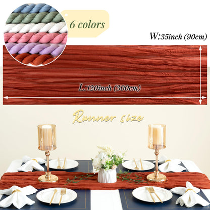 Light Pink Cheesecloth Table Runner 10ft Boho Rustic Gauze Cheese Cloth Spring Decor for Wedding Party Bridal Baby Shower Birthday Table Decorations