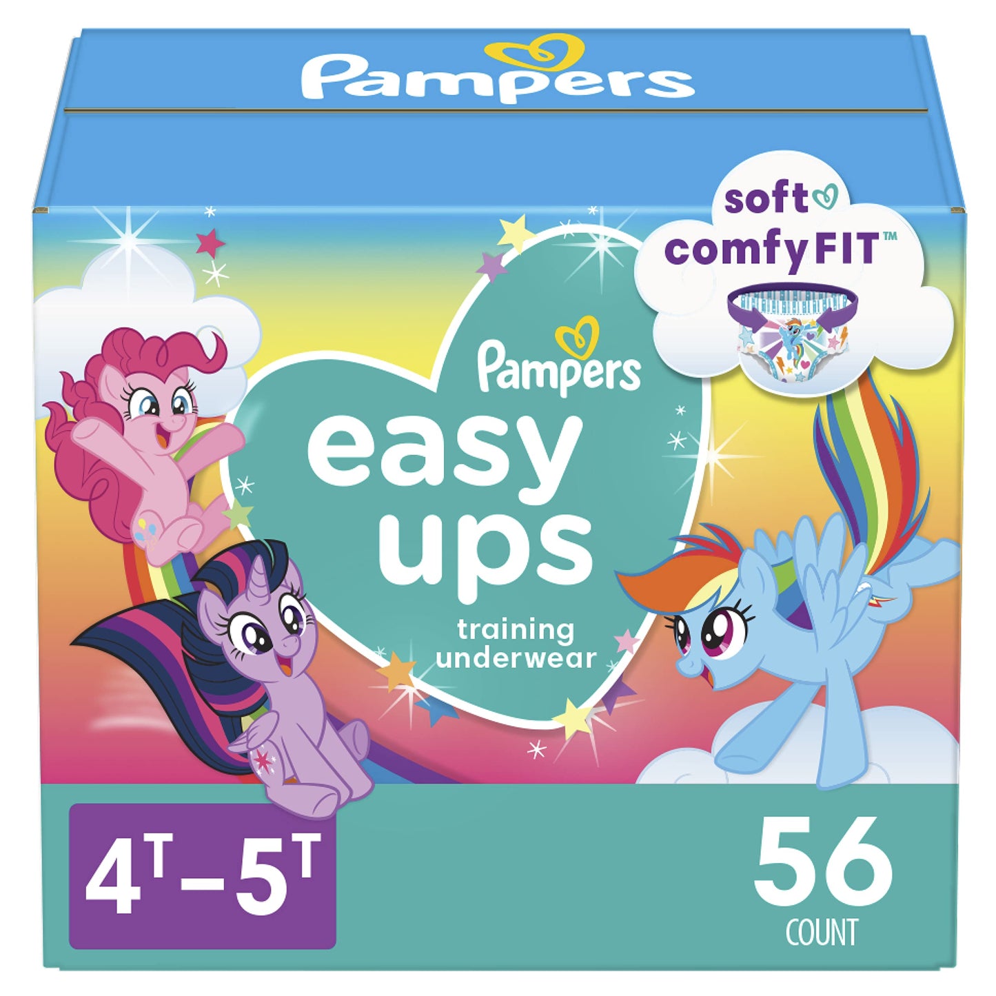 Pampers Training Pants - Easy Ups Girls & Boys - Size 5T-6T, 84 Count, Easy Pull Up & Down Design, My Little Pony Potty Underwear (Packaging May Vary)