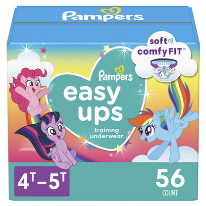 Pampers Training Pants - Easy Ups Girls & Boys - Size 5T-6T, 84 Count, Easy Pull Up & Down Design, My Little Pony Potty Underwear (Packaging May Vary)