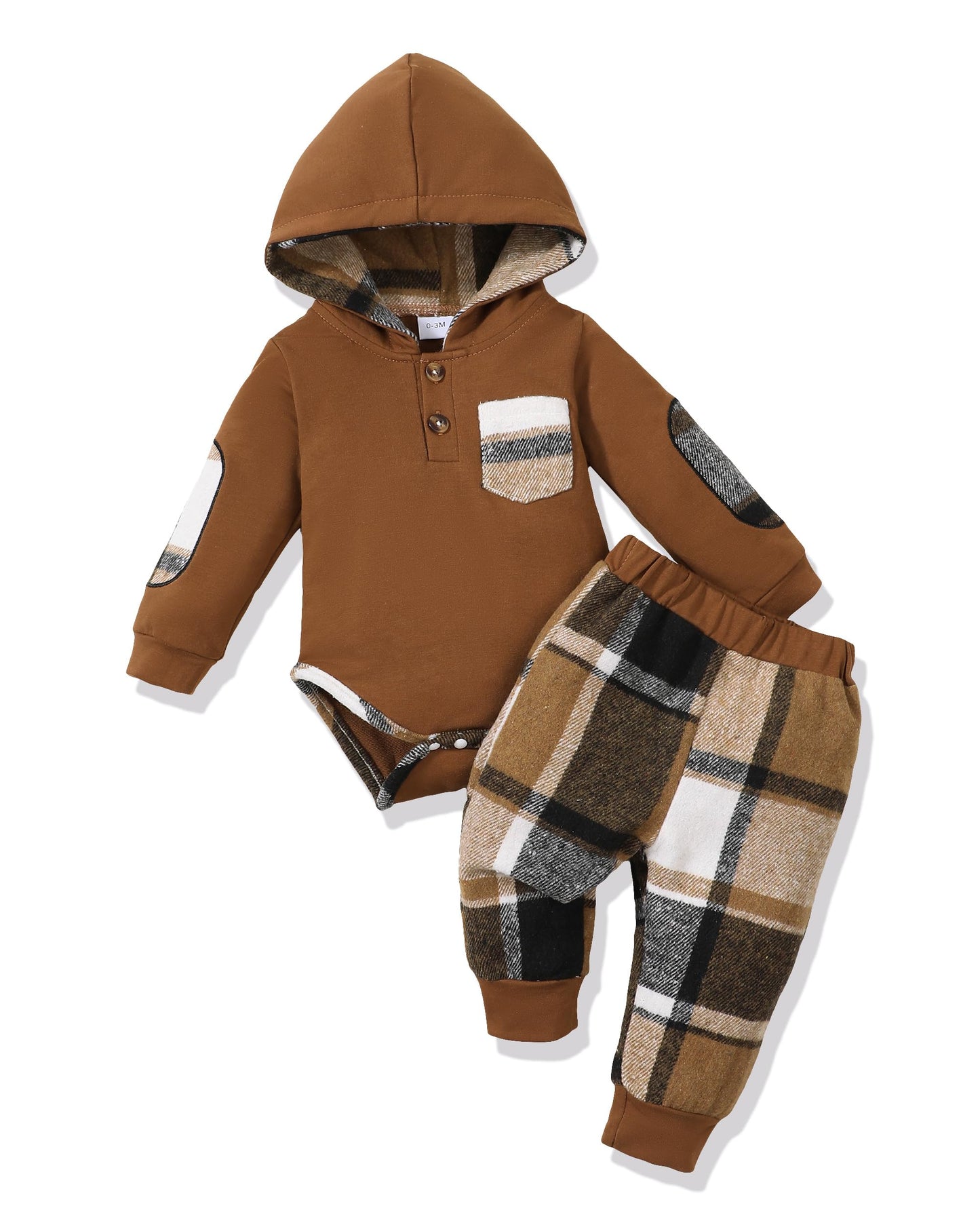 Renotemy Newborn Baby Boy Clothes Infant Boy Outfits Baby Hoodie Romper Fall Winter 0 3 6 9 12 18 Months Baby Clothes for Boy