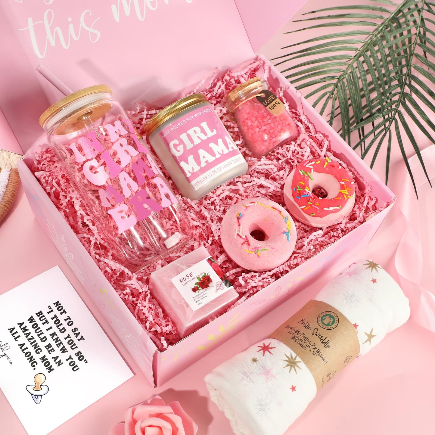 New Mom Gifts & Baby Girl Gift Basket, Baby Shower Gifts for Expecting Mom To Be, Postpartum Gifts For Moms, New Mom Care Package After Birth, First Time Mothers Day Birthday Gifts for Women