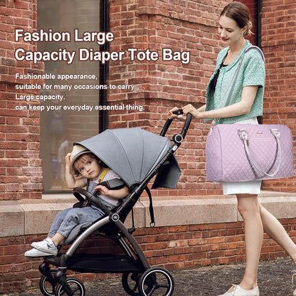 LOVEVOOK Diaper Bag Tote with Pacifier Case and Changing Pad, Large Capacity Mommy Bag for Hospital and Weekender Travel, Functional Baby Bag Newborn Baby Essential, Black