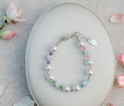 Cherished Moments Children's 14K Gold-plated or Sterling Silver Bracelet with Stardust Beads and Austrian Crystals for Babies, Infants, Toddlers, and Girls Jewelry Gifts