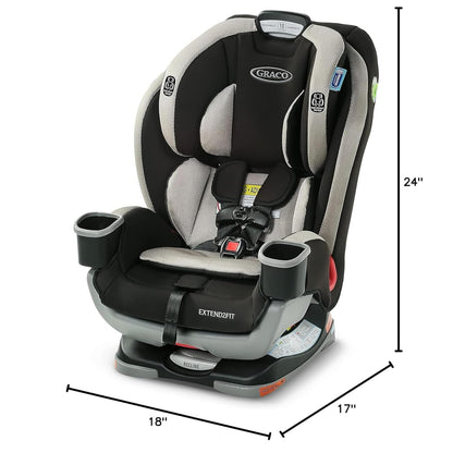 Graco Extend2Fit Convertible Baby Car Seat, Rear and Forward Facing, Adjustable Extension Panel for Extra Legroom, Gotham
