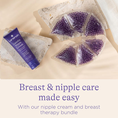 Lansinoh Lanolin Nipple Cream, 1.41 Ounces, and Breast Therapy Packs with Soft Covers, 2 Pack, Breastfeeding Essentials for Moms