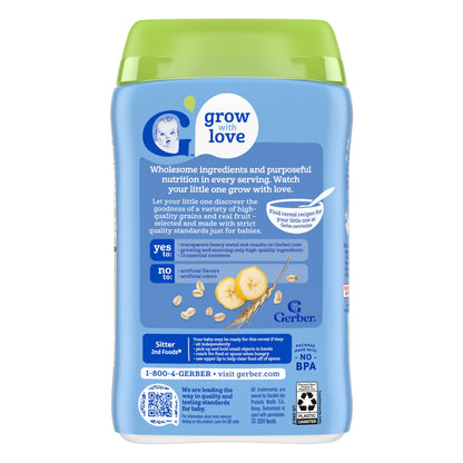 Gerber Toddler Food, Multigrain Banana Apple Strawberry Cereal, 8g Whole Grains, Iron, Zinc & Vitamin B12, Toddler Cereal, 6-Pack