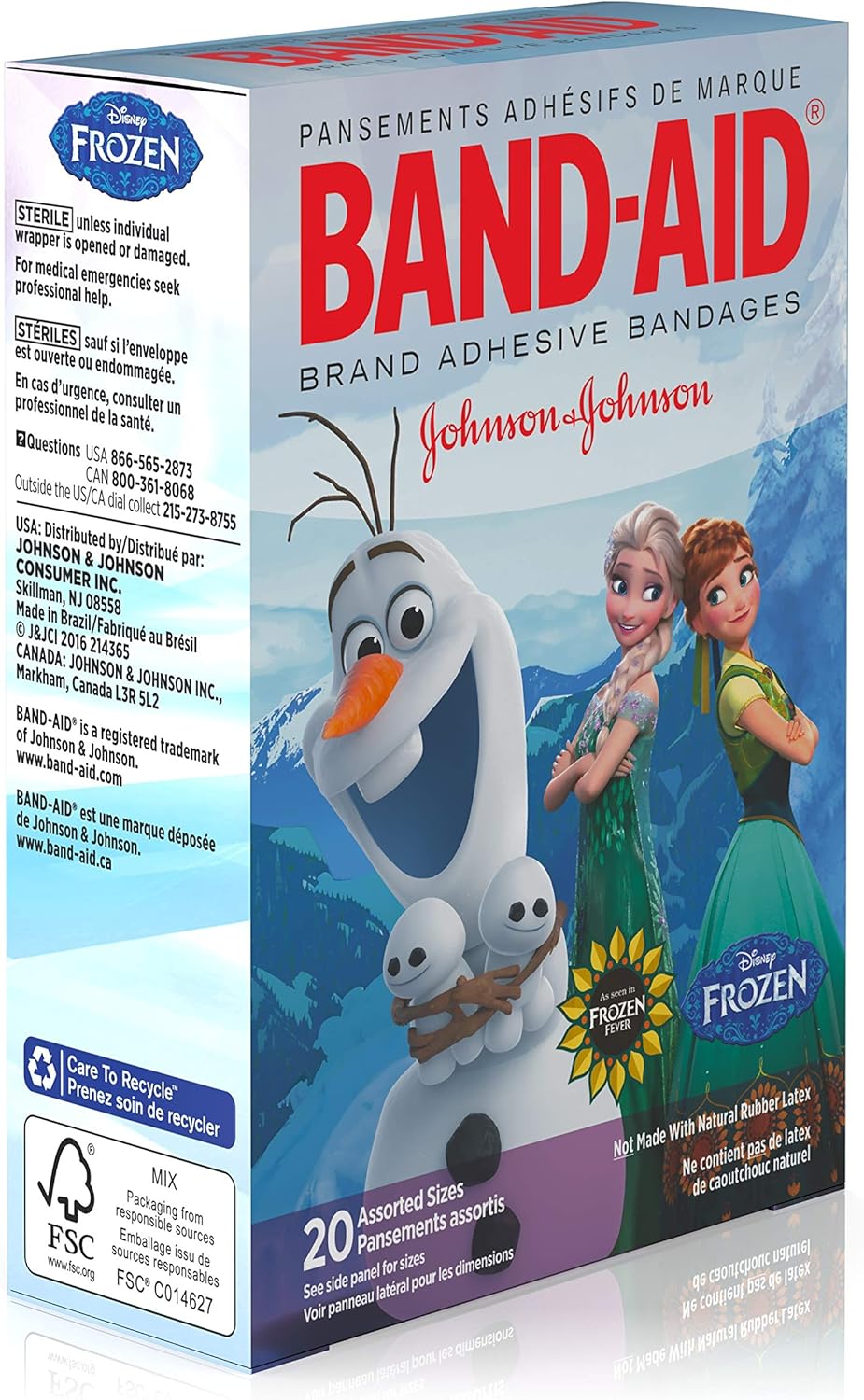 Band-Aid Adhesive Bandages, Disneys Frozen, Assorted Sizes, 20 Count - Packaging may vary