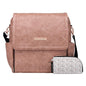 Petunia Pickle Bottom Boxy Backpack, Diaper Bag, Stylish Baby Bag, Spacious Backpack, On-The-Go Moms, Dusty Rose Leatherette