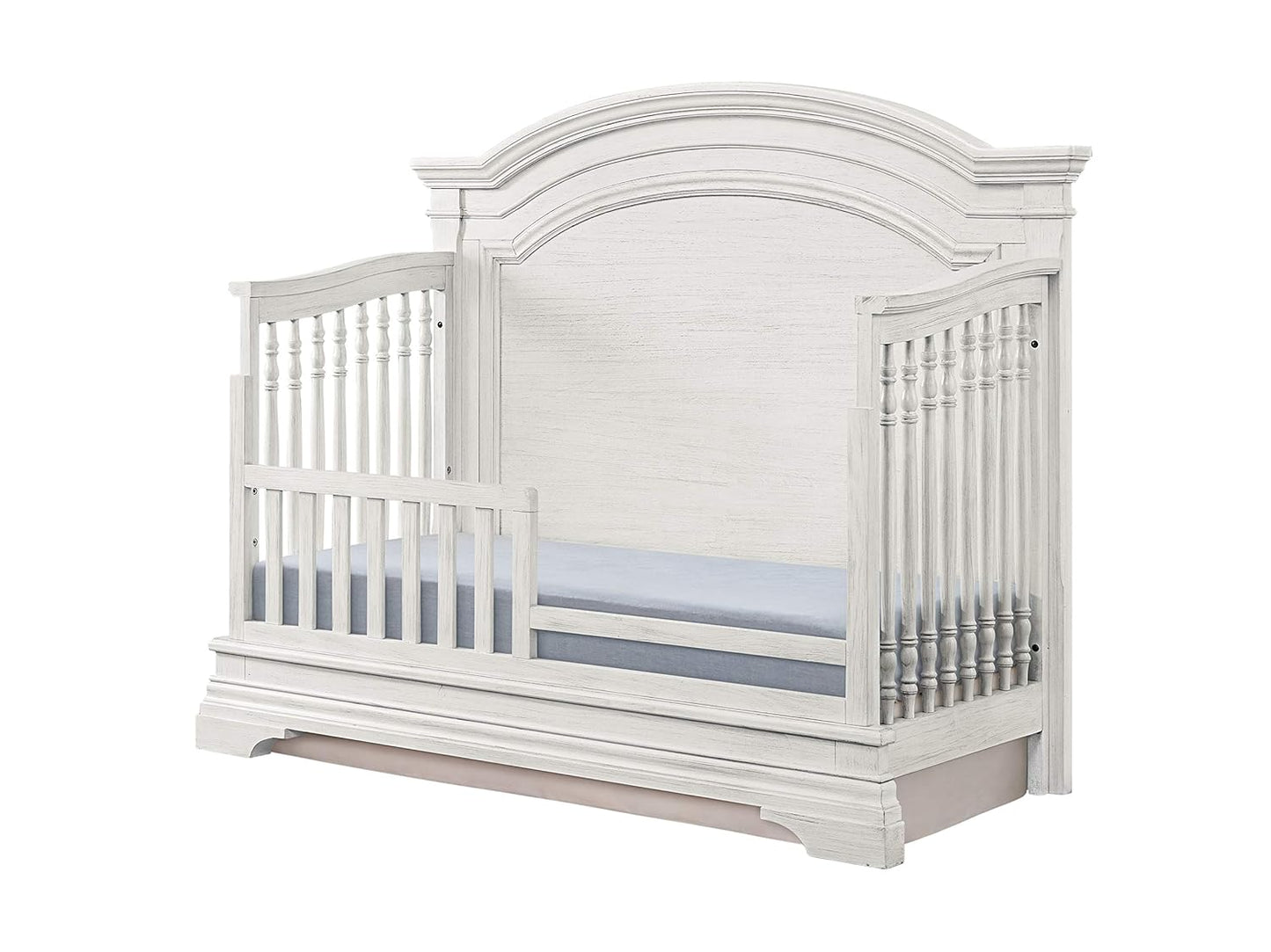 Westwood Design Arch Paneled 4 in 1 Convertible Crib, Olivia, Brushed White