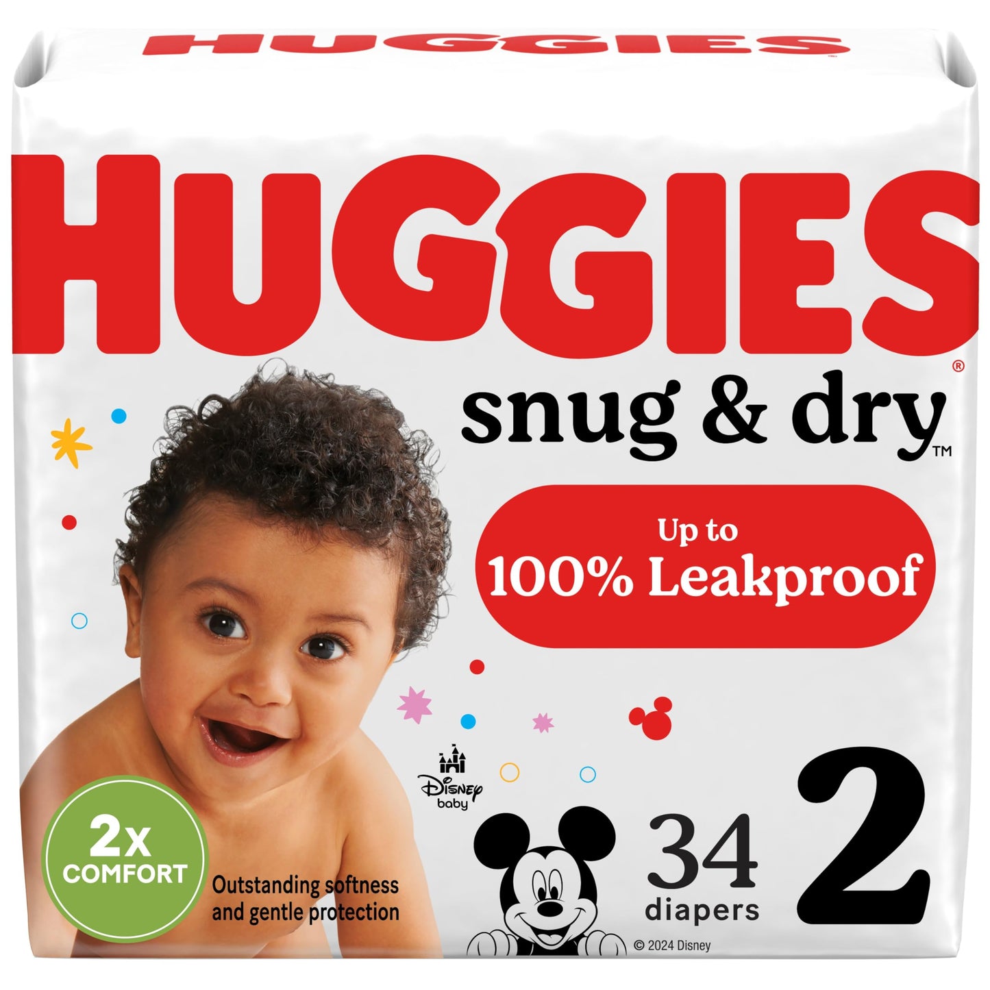 Huggies Size 1 Diapers, Snug & Dry Newborn Diapers, Size 1 (8-14 lbs), 38 Count, Packaging May Vary