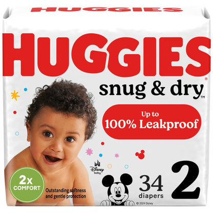 Huggies Size 1 Diapers, Snug & Dry Newborn Diapers, Size 1 (8-14 lbs), 38 Count, Packaging May Vary