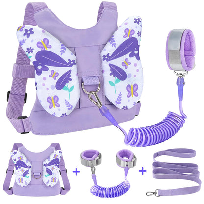 Accmor 3 in 1 Toddler Harness Leashes + Anti Lost Wrist Link, Kids Harness Children Leash for Girls, Child Anti Lost Leash Baby Cute Harness Belt Strap Hold Kids Close While Walking