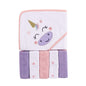 Luvable Friends Unisex Baby Hooded Towel with Five Washcloths, Cotton,Polyester,Ikat Elephant, One Size