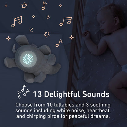 PureBaby Sound Sleepers Portable Sound Machine & Star Projector - Plush Sleep Aid for Baby and Toddlers with Soothing Night Light Display, 10 Lullabies, White Noise, and Heartbeat Sounds (Unicorn)