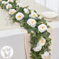 Yastouay 6.4 Ft Fuller Artificial Eucalyptus Garland with Champagne Flowers Fake Rose Vine for Table Centerpiece Wedding Baby Shower Party Room Backdrop Decor