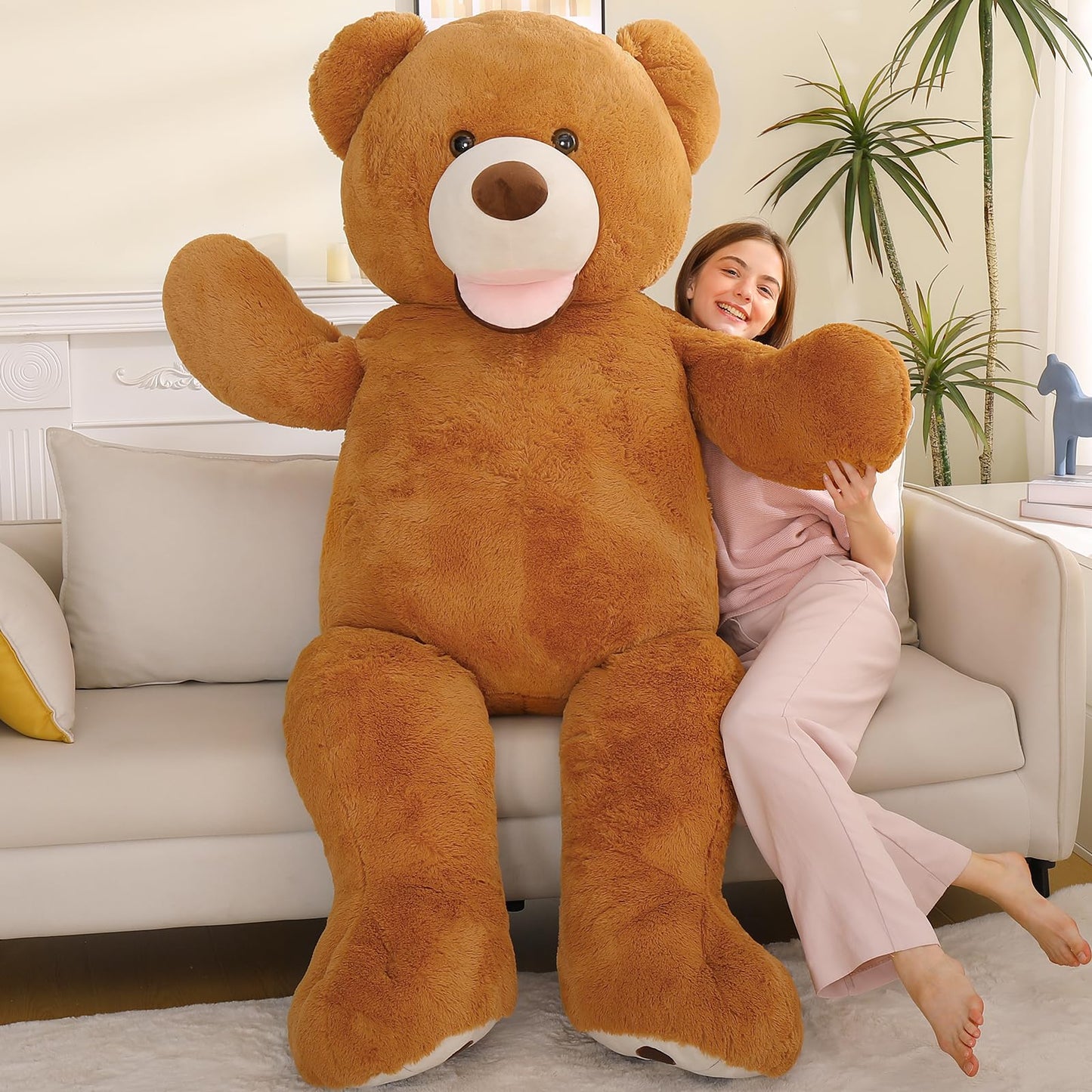 MaoGoLan Giant Teddy Bear Stuffed Animal, 10 Feet Tall, Jumbo Size Plush, Charming and Fluffy for Decorations, Celebrations, Valentine's Day