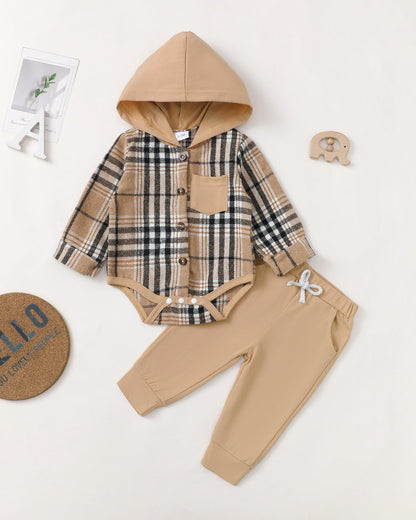 Renotemy Newborn Baby Boy Clothes Infant Boy Outfits Baby Hoodie Romper Fall Winter 0 3 6 9 12 18 Months Baby Clothes for Boy