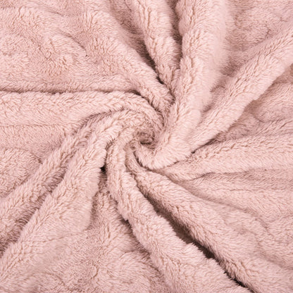 HOMRITAR Baby Blanket for Girls Toddlers 3D Fleece Fluffy Fuzzy Blanket for Baby, Soft Warm Cozy Fleece Blanket, Infant or Newborn Receiving Blanket 330GSM (30 x 40 Inch, Pink)