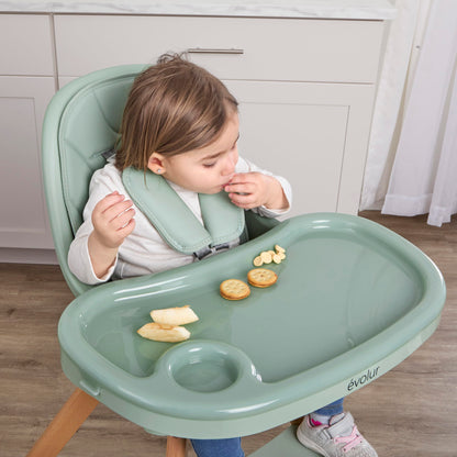 Evolur Zoodle 2 in 1 Convertible Baby High Chair in Light Gray
