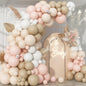 Neutral Balloons Arch Kit, Pink Beige Boho Balloons Garland with Double Stuffed Sand White Balloon for Baby Shower Birthday Wedding Bridal Shower Party Decorations