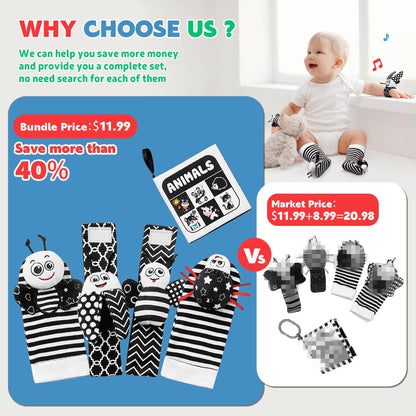 Baby Rattles 0-6 Months: Baby Toys Baby Essentials Rattles for Babies 6-12 Months Infant Toys 0-3 Months Newborn Toys Wrist Rattle Socks - Newborn Essentials Must Haves Gifts for Girl Boy